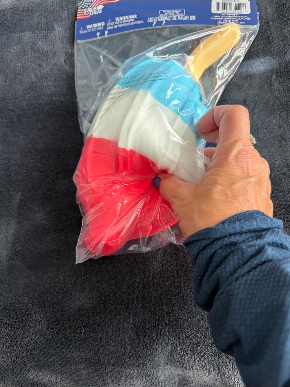 Sunny Days Squeezy Squish Popsicle Kids Toy - Red White Blue NWT - Picture 5 of 7